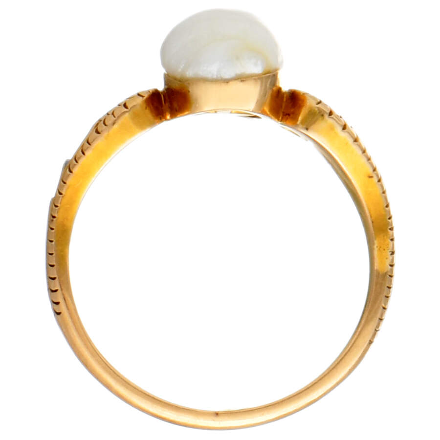 16KY Serpent Natural Pearl & Multi-Gemstone Ring-4