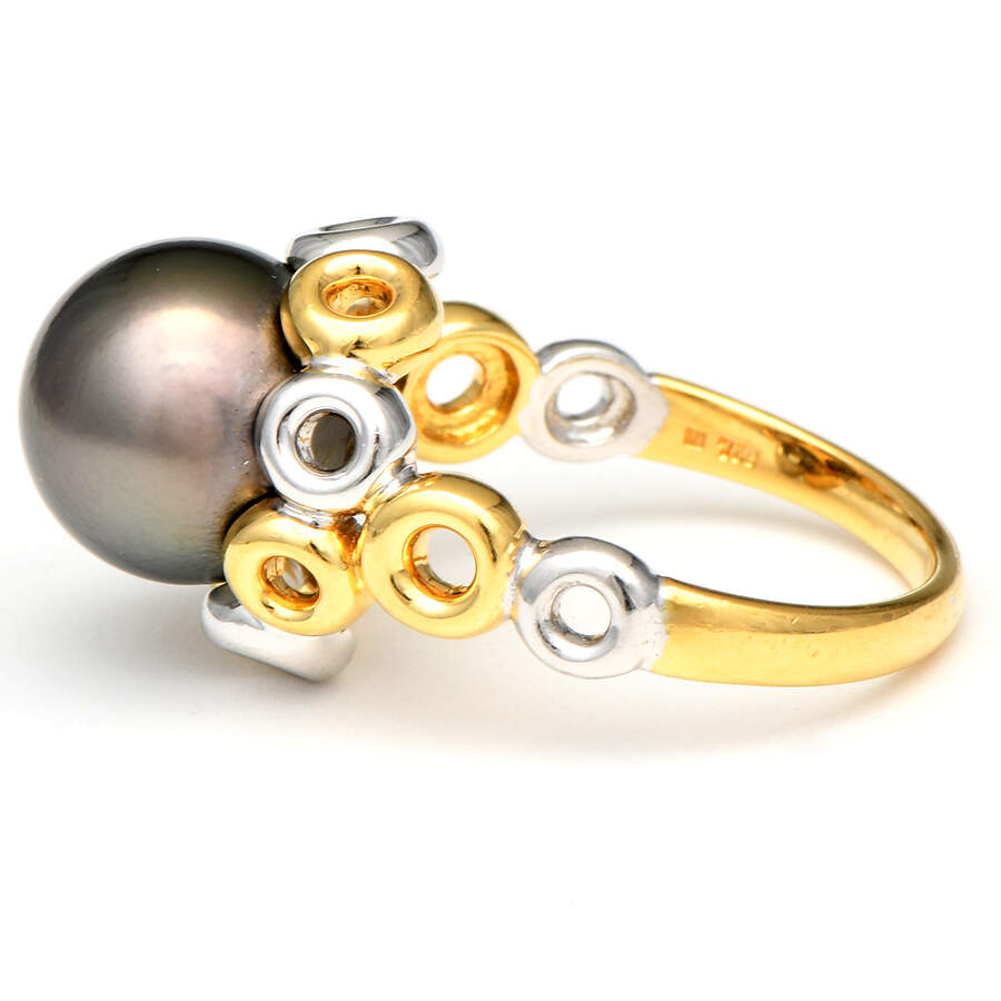18KYW Black Tahitian Ring-3