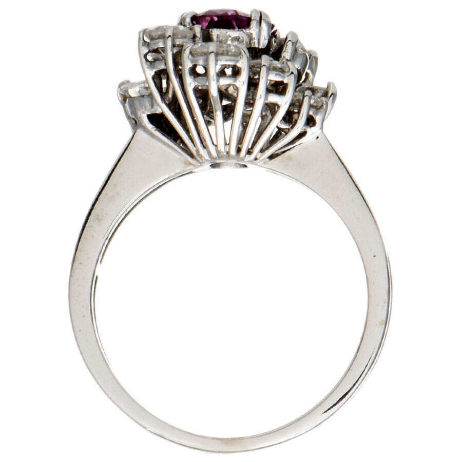 18KW Vintage Purple Spinel (1.04) & Diamond (0.95) Halo Ring-4