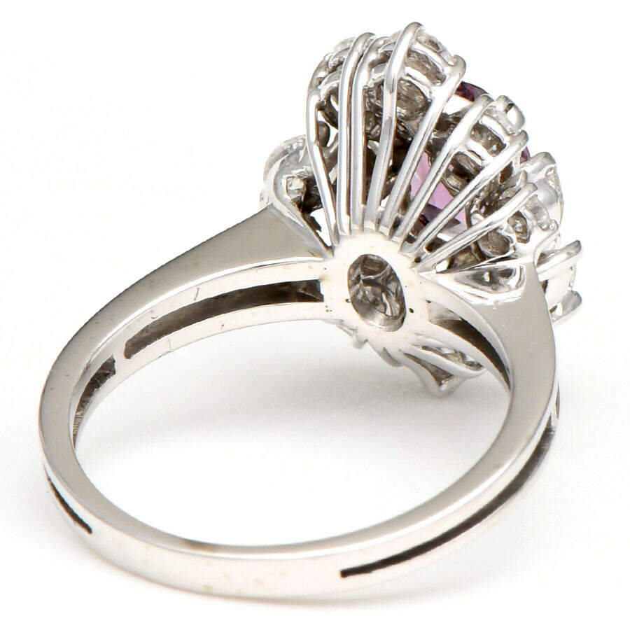 18KW Vintage Purple Spinel (1.04) & Diamond (0.95) Halo Ring-2