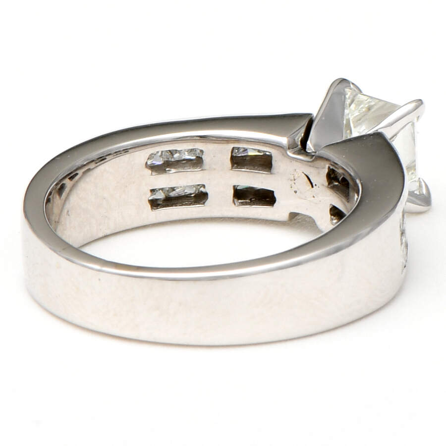18KW Princess Cut Diamond (1.02) Engagement Ring-7