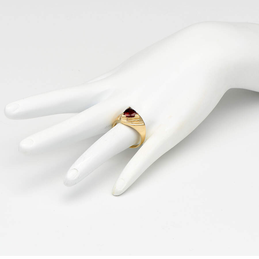 14KY Trillion-Cut Red Garnet (3.20) Statement Ring-5