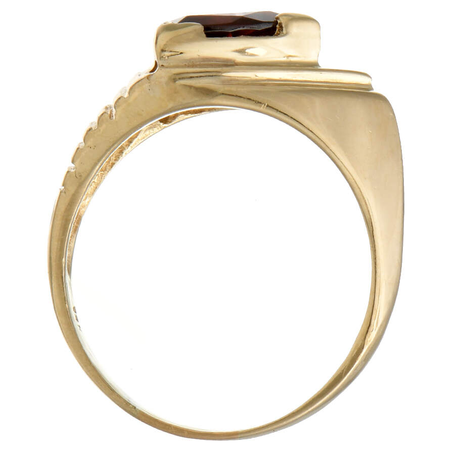 14KY Trillion-Cut Red Garnet (3.20) Statement Ring-4