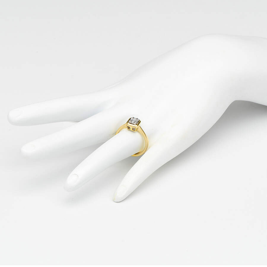 18KYW Simon G. Multi Diamond(0.17) Square Ring-4