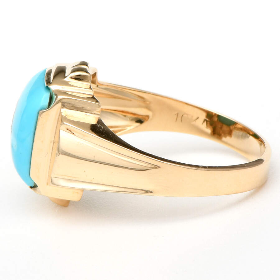 10KY Turquoise Bold Ring-3