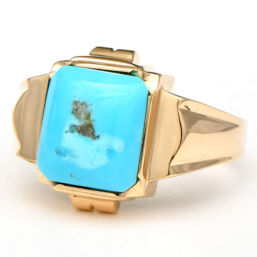 10KY Turquoise Bold Ring-1