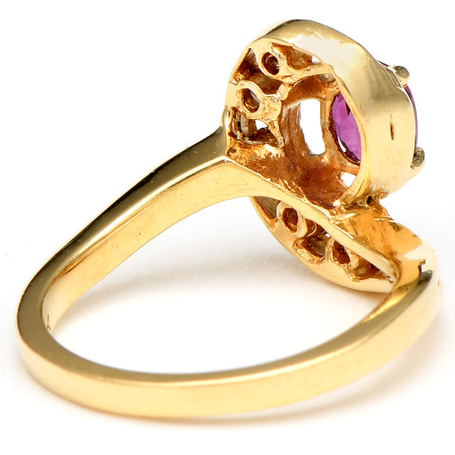 14KY Ruby & Diamond(.24) Swirl Ring-2