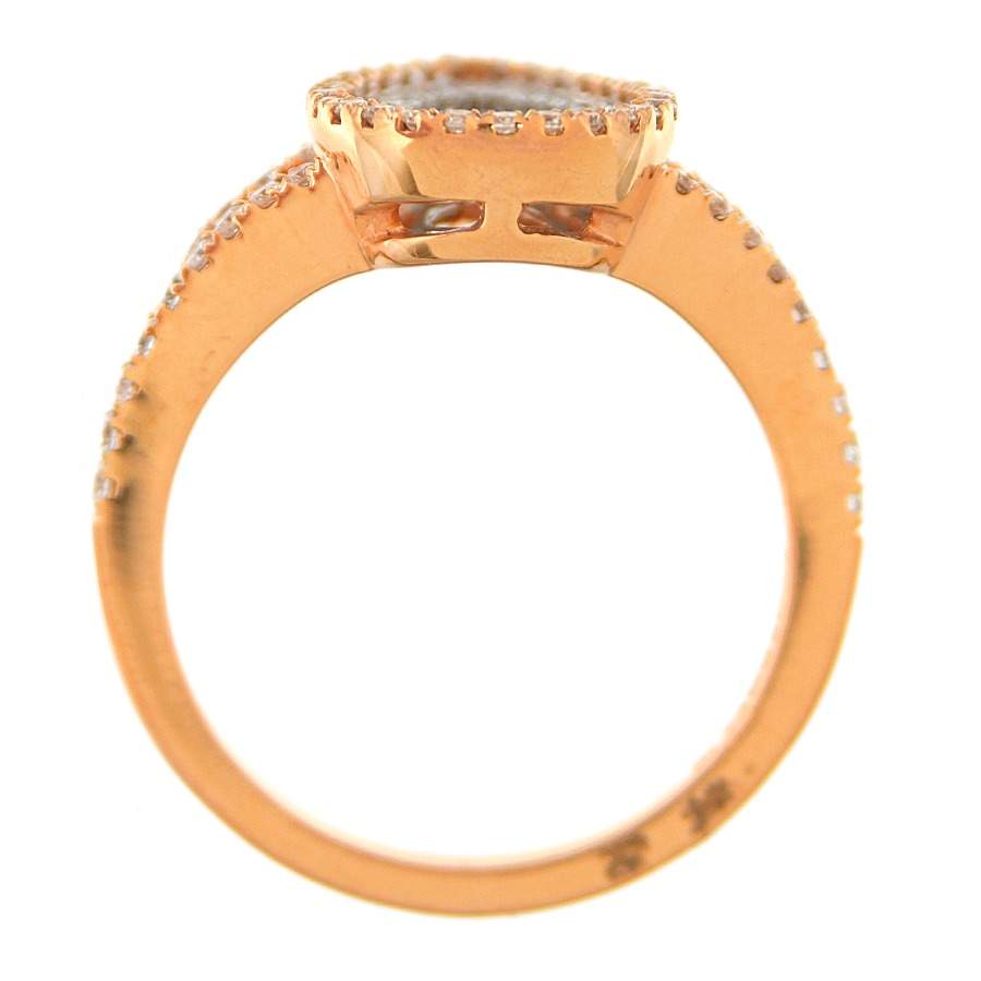 18KRW Diamond (0.35) Pave Pear Shape Ring-3