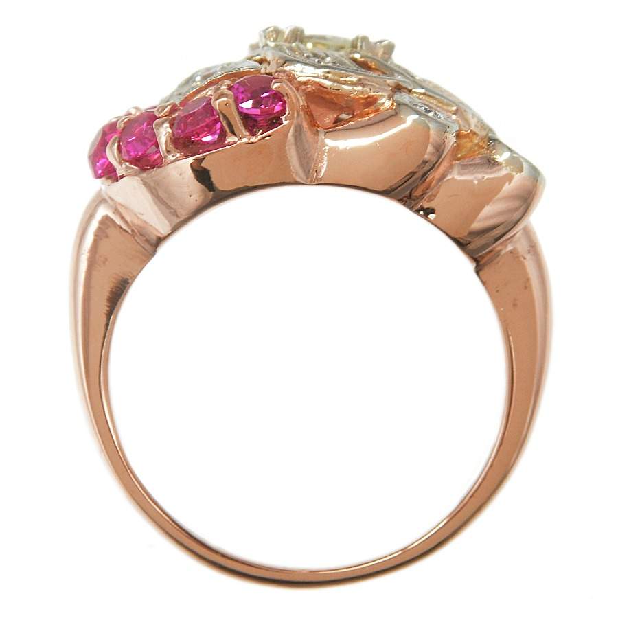 14KR & Platinum Diamond (0.68) & Created Ruby Ring-4