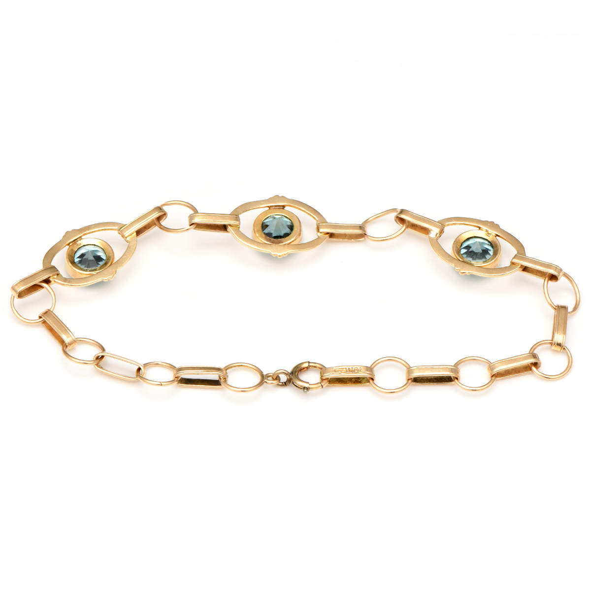 10KY Vintage Blue Zircon (5.40) Link Bracelet-2