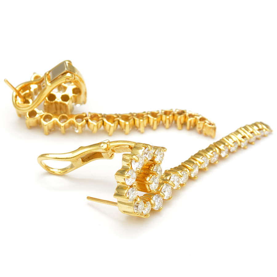 18KY Jose Hess Diamond (3.00) Drop Earrings-5