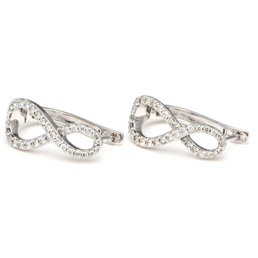 14KW Diamond (.56) Crossover Loop Earrings-1