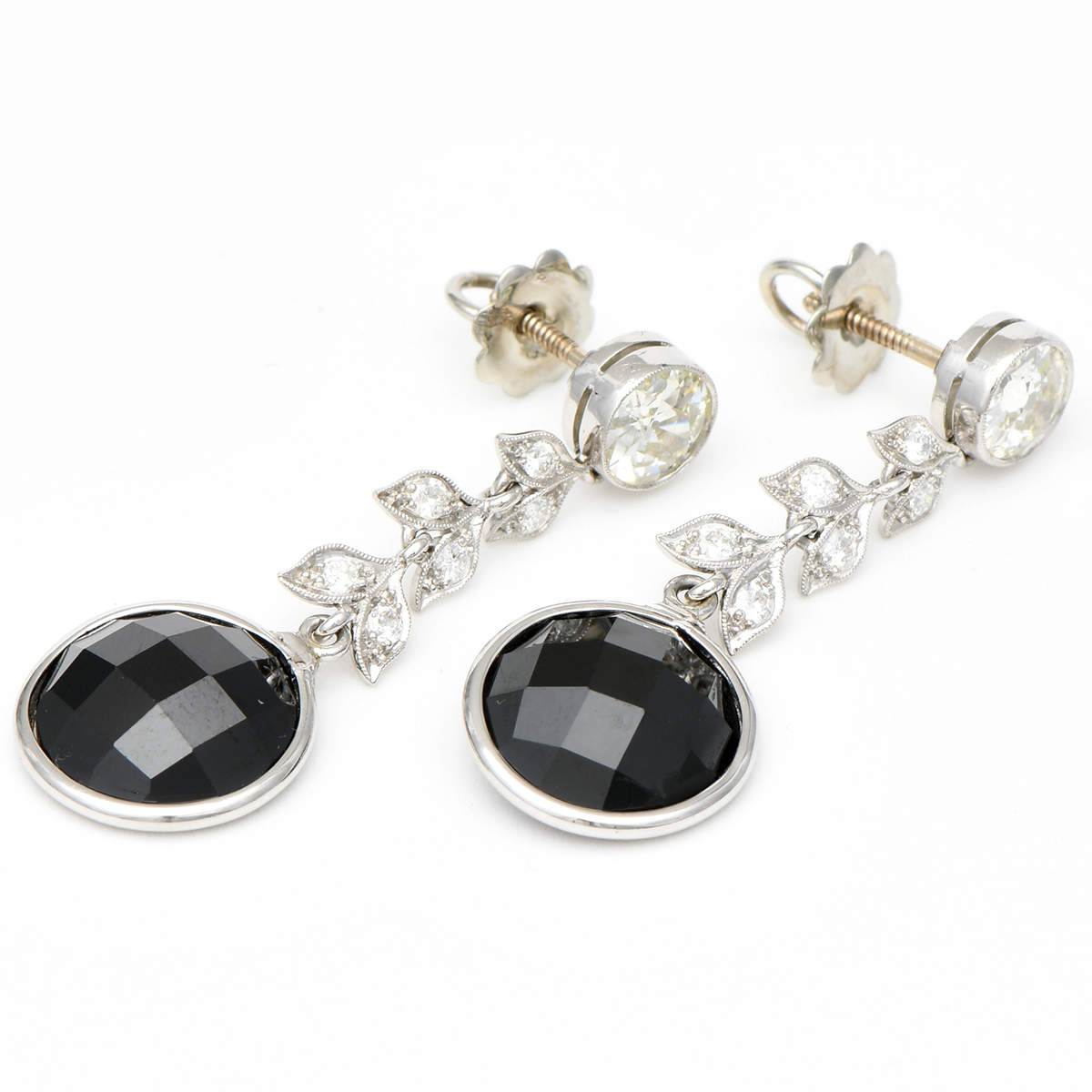 Platinum Spinel(11.51) & Diamond(2.22) Earrings-4