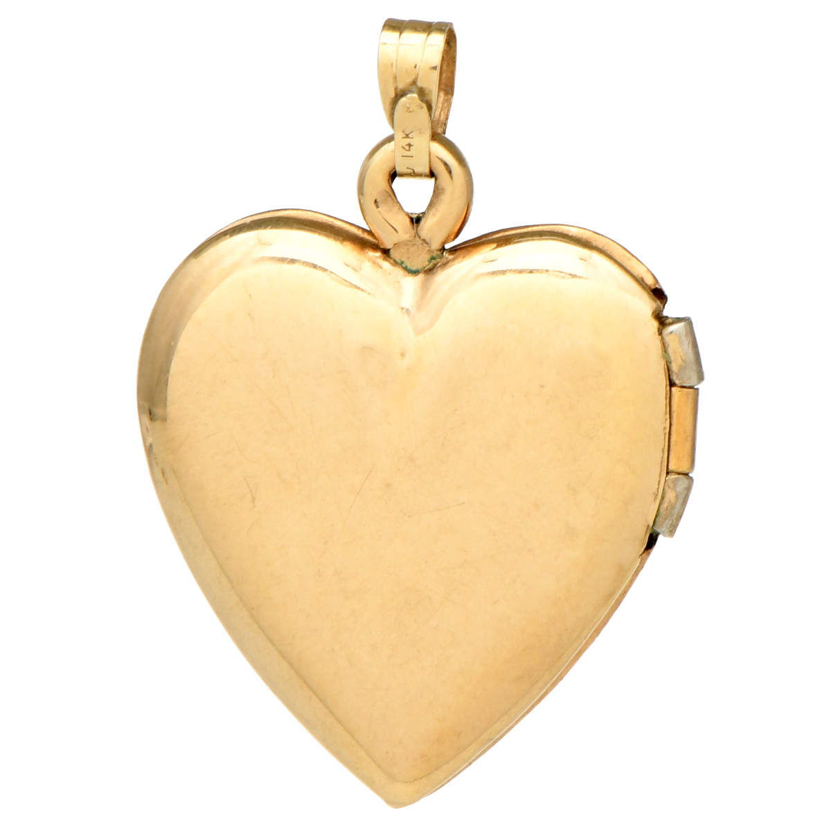 9KY Embossed Heart Locket Pendant-4