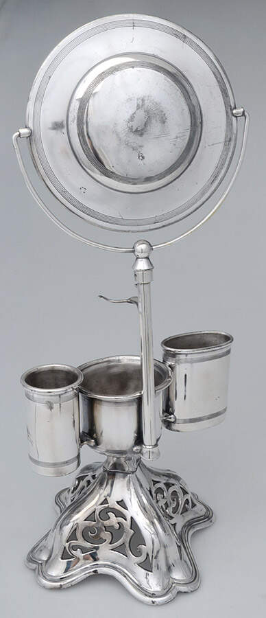 5041 (Silverplate, Hollowware) Shaving Stand w/Detachable Mirror by F B Rogers-2