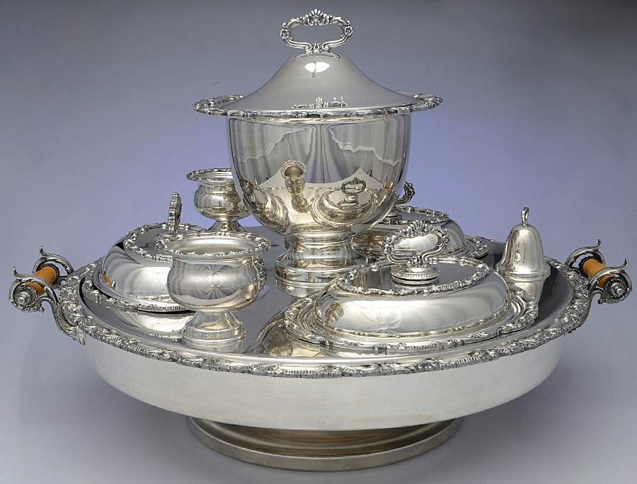 GSV1 (Silverplate, Hollowware) Bain Marie Lazy Susan by Gsc Silver-1