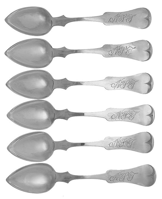 Coin Silver Flatware Teaspoon - Set of 6 by G.W. McDannold-1