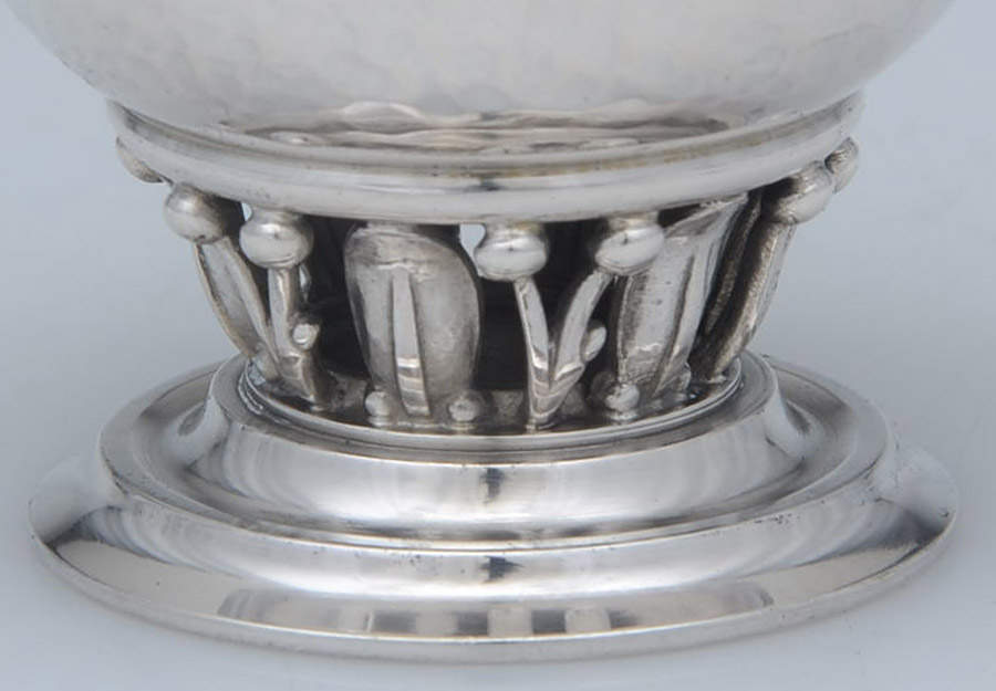 180 (Sterling, Hollowware) (Set/6) Sterling Indiv Open Salt & Pepper Shaker by Georg Jensen (Denmark)-2