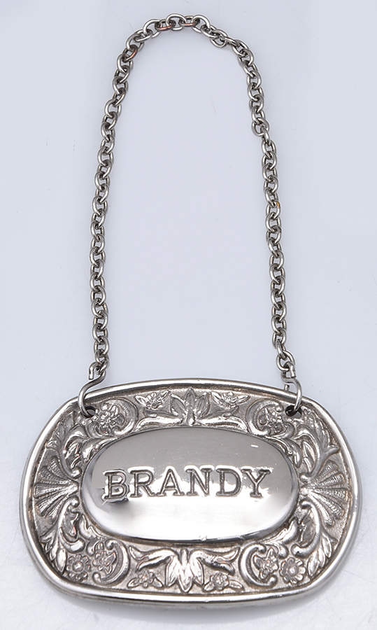 Silverplate Hollowware Decanter Label by Ianthe (England)-1