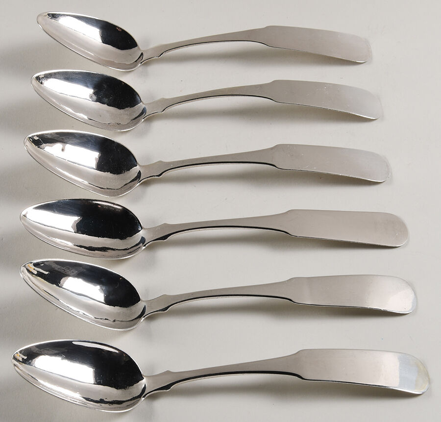 Coin Silver Flatware Tablespoon (Serving Spoon) - Set of 6 by Richard Ewing Smith-1