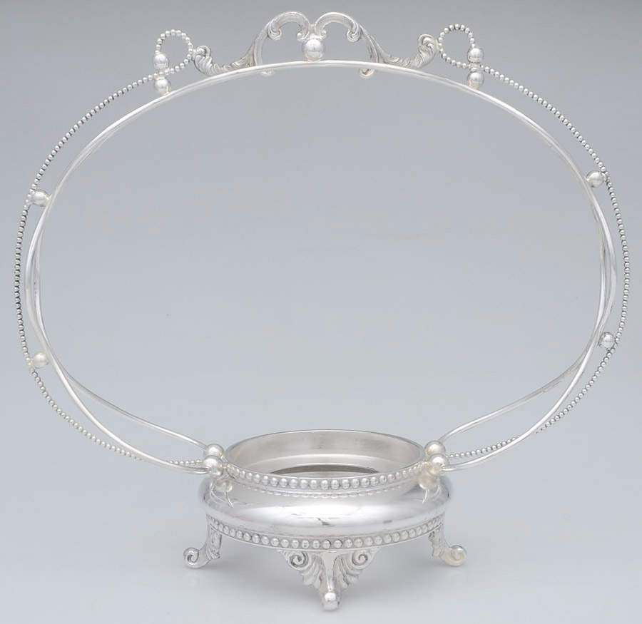 476 (Silverplate, Hollowware) Bride's Basket W/Glass Insert by Standard Silver Toronto-4