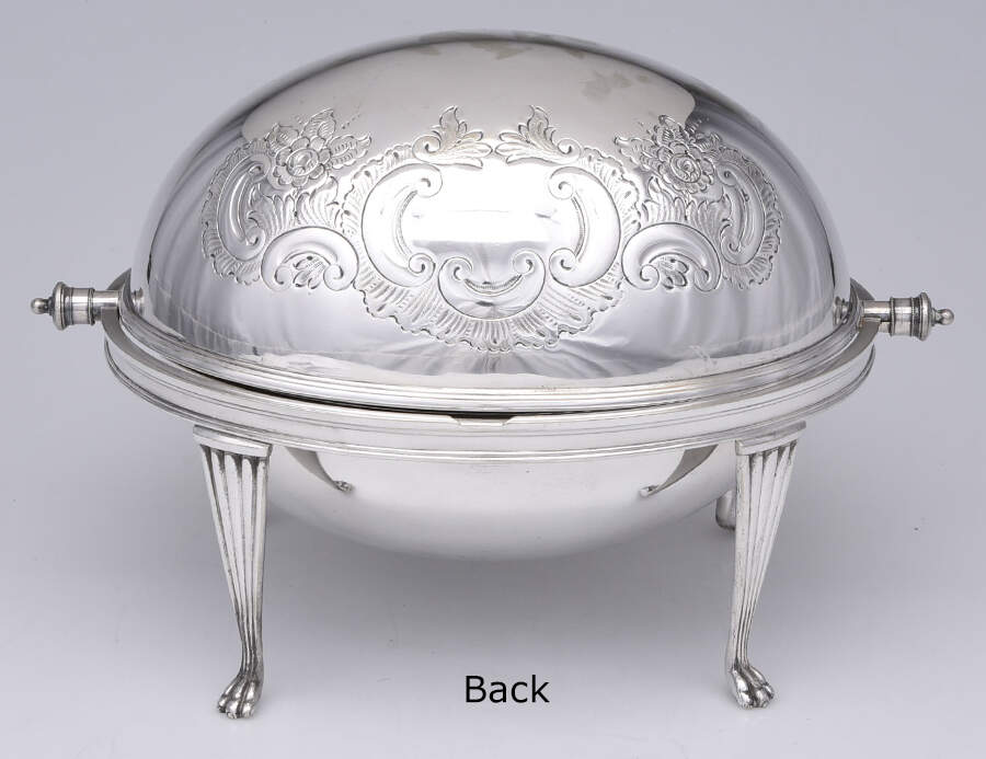 England Silverplate Hollowware Oval Roll Top Vegetable w/Liner & Strainer by Spurrier & Co-3