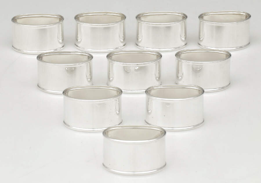 Sterling Hollowware Napkin Ring - Set of 10 by Tiffany & CO SILVER-1