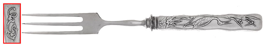 Lap-Over-Edge (Acid Etched) Individual Silverplate Prong Bird Fork by Tiffany & CO SILVER-1