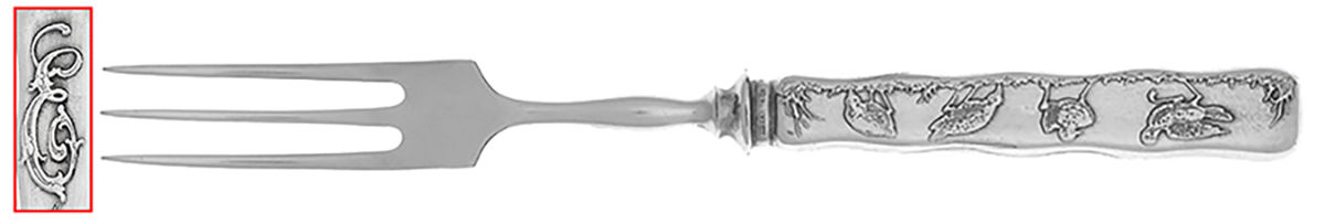 Lap-Over-Edge (Acid Etched) Individual Silverplate Prong Bird Fork by Tiffany & CO SILVER-1