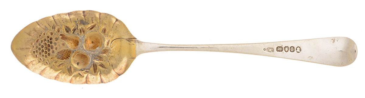 TWF2 (Sterling) Solid Berry/Casserole Spoon w/ Raised Bowl by Thomas Wallis  II-2