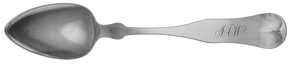 Coin Silver Flatware Dessert/Oval Soup Spoon by Valentine Warner Skiff-1