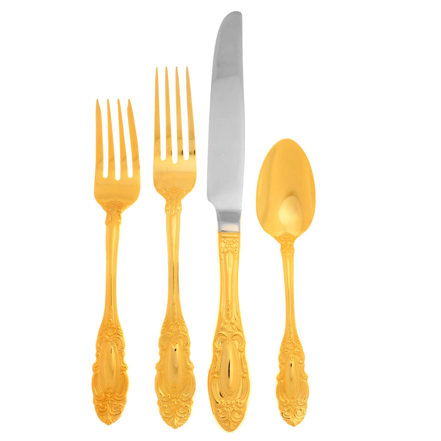 Wallace Silver Grand Duchess (Gold Electroplate) 4 Piece Place Setting