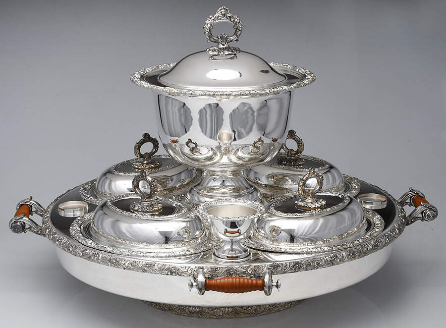 Fxx5 (Silverplate, Hollowware) Bain Marie Lazy Susan by Federal Silver-1