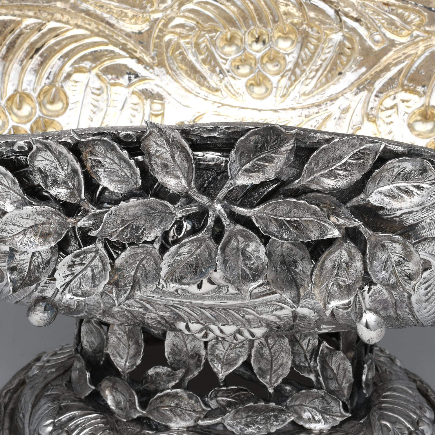 HZO1 (Sterling, Hollowware) Oval Pedestal Centerpiece by Hazorfim-Israel-3