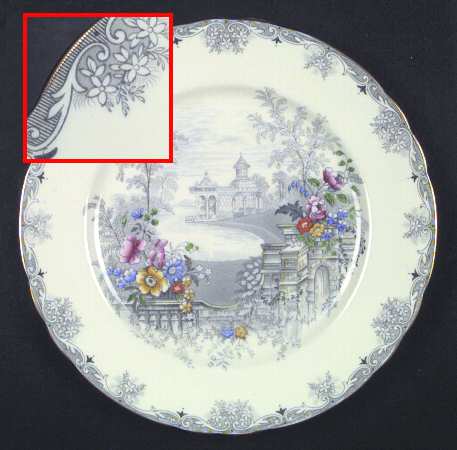 Queen's Garden (Ivory, Scalloped) by John  Aynsley & Sons