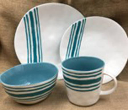 Bistro Teal (Striped) by American Atelier