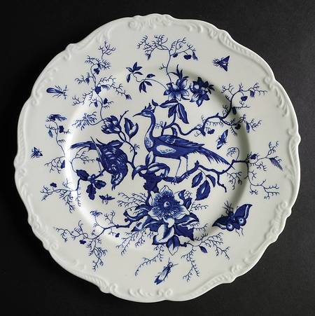 Cairo Blue on White (Raised Edge, No Trim) by Coalport