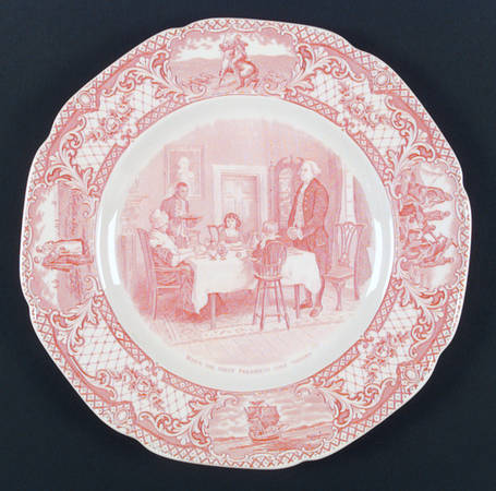 Colonial Times Pink (Scalloped) by Crown Ducal