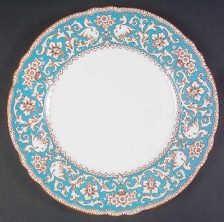 Ellesmere Turquoise and Beige (Tan Trim) by Crown Staffordshire