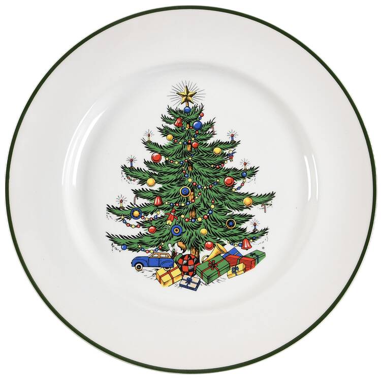 Christmas Tree (Narrow Green Band, White) by Cuthbertson
