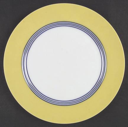 Circa Yellow and Blue Rings by Fitz and Floyd