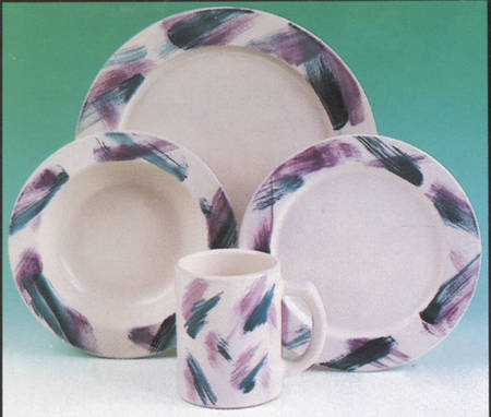 Brushstrokes Plum and Teal by Frankoma