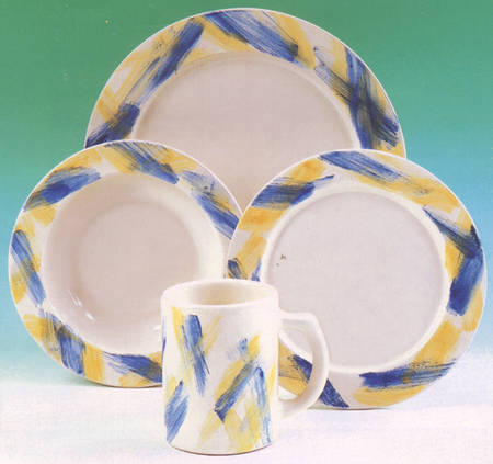 Brushstrokes Yellow and Blue by Frankoma
