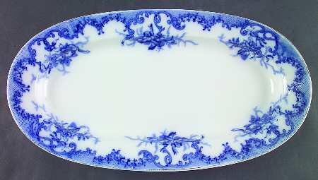 VERSAILLES (FLOW BLUE, SMOOTH, GOLD TRIM) by Furnivals