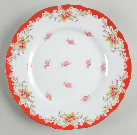Red Vintage Rose by Gracie Bone China