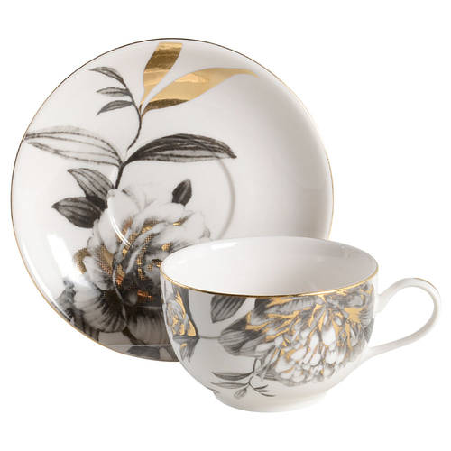 Peony Black and Gold by Grace's Teaware