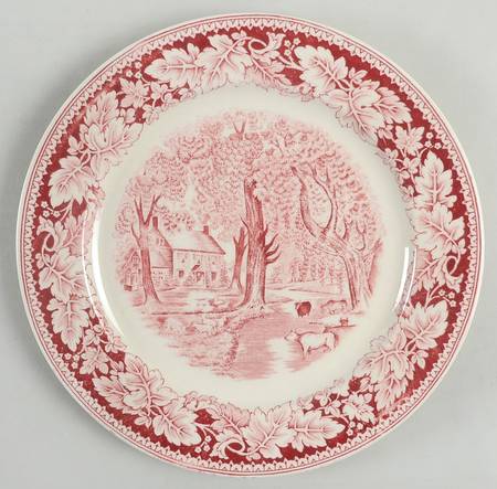 Currier & Ives Red by Homer Laughlin 