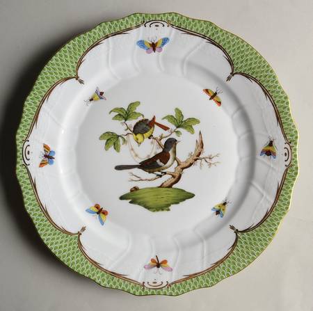 Rothschild Bird Green Border (ROEV) by Herend