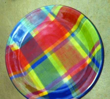 A La Fruit Plaid by L. Pierce Pottery