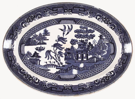 Willow Blue (Gold Trim) by John Maddock & Sons